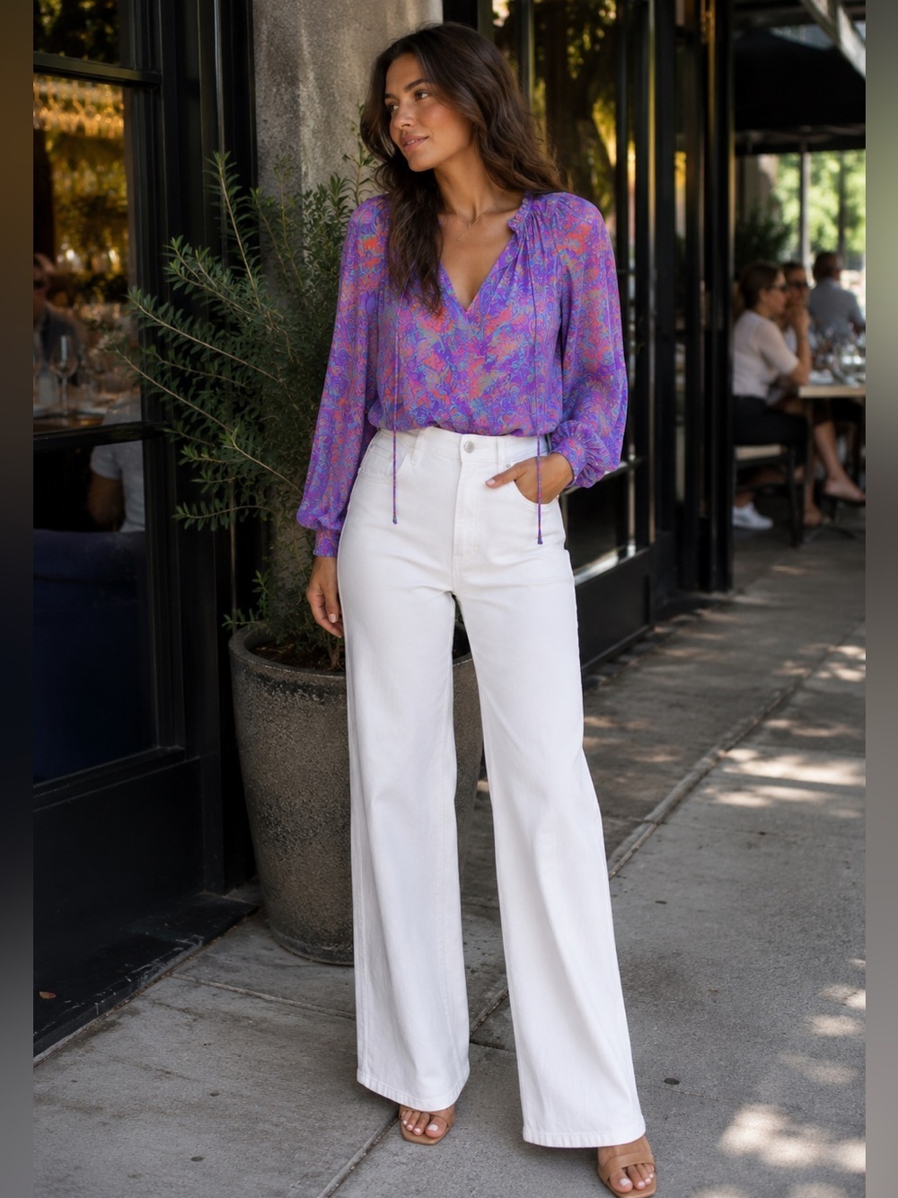 Ramy Brook Paisley Blouse Size Large Excellent Like-New Condition
